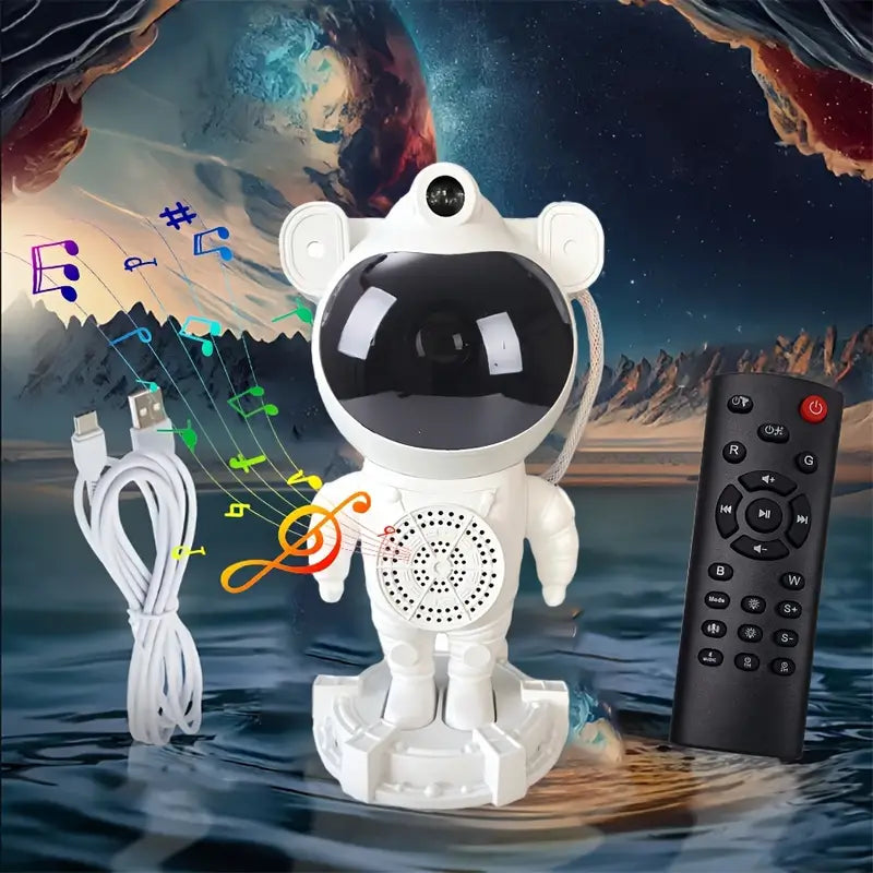 Projecteur de Lumière d'astronaute 360°, Haut-Parleur de Musique Bluetooth, Projecteur d'étoile Galaxy