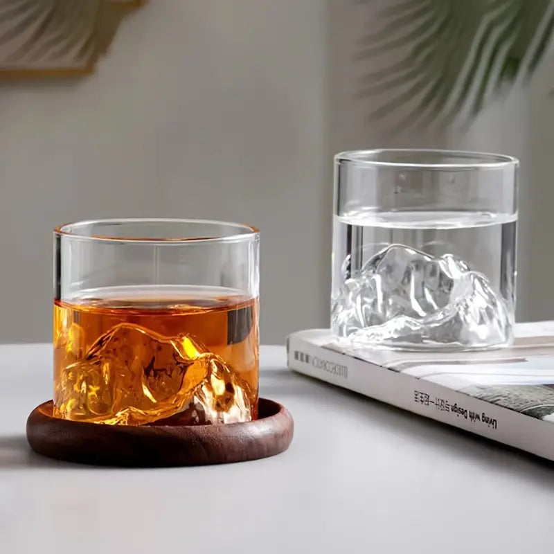 6 Tasses Japonaises en Verre 180ml Inspirées des Montagnes Enneigées et des Icebergs