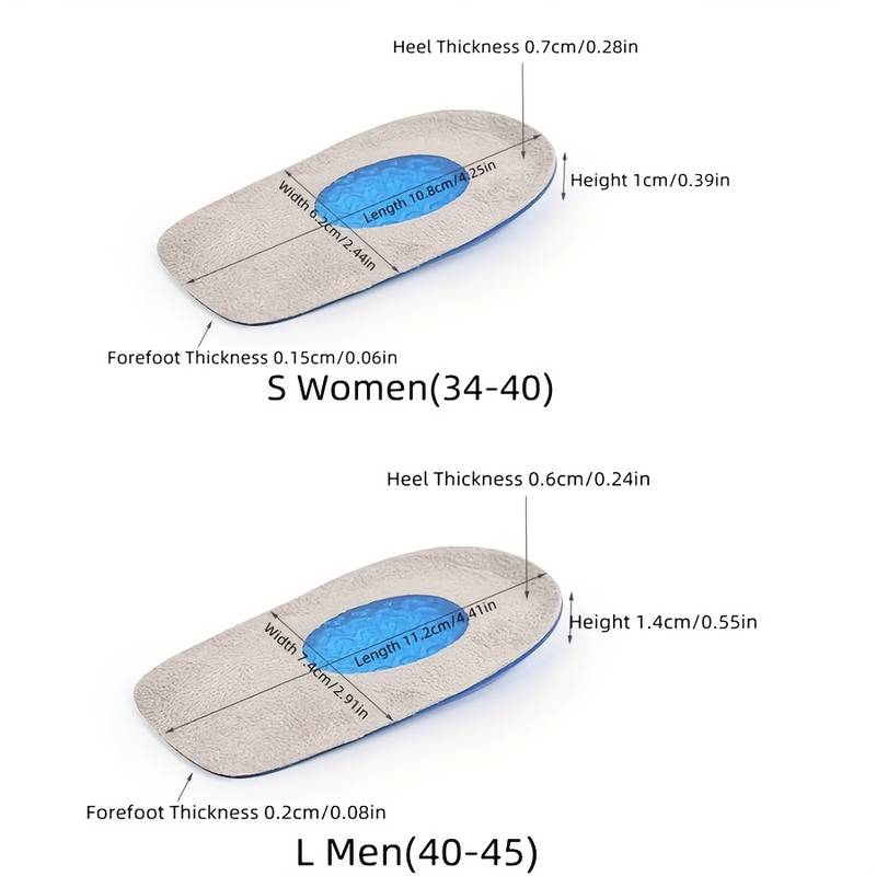 Semelles intérieures en Gel de Silicone souple (2 Paires)