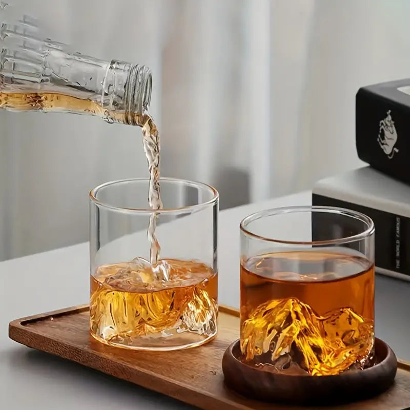 6 Tasses Japonaises en Verre 180ml Inspirées des Montagnes Enneigées et des Icebergs