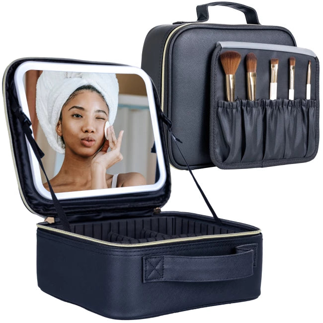 Coffret de Maquillage Professionnel avec Miroir Éclairé