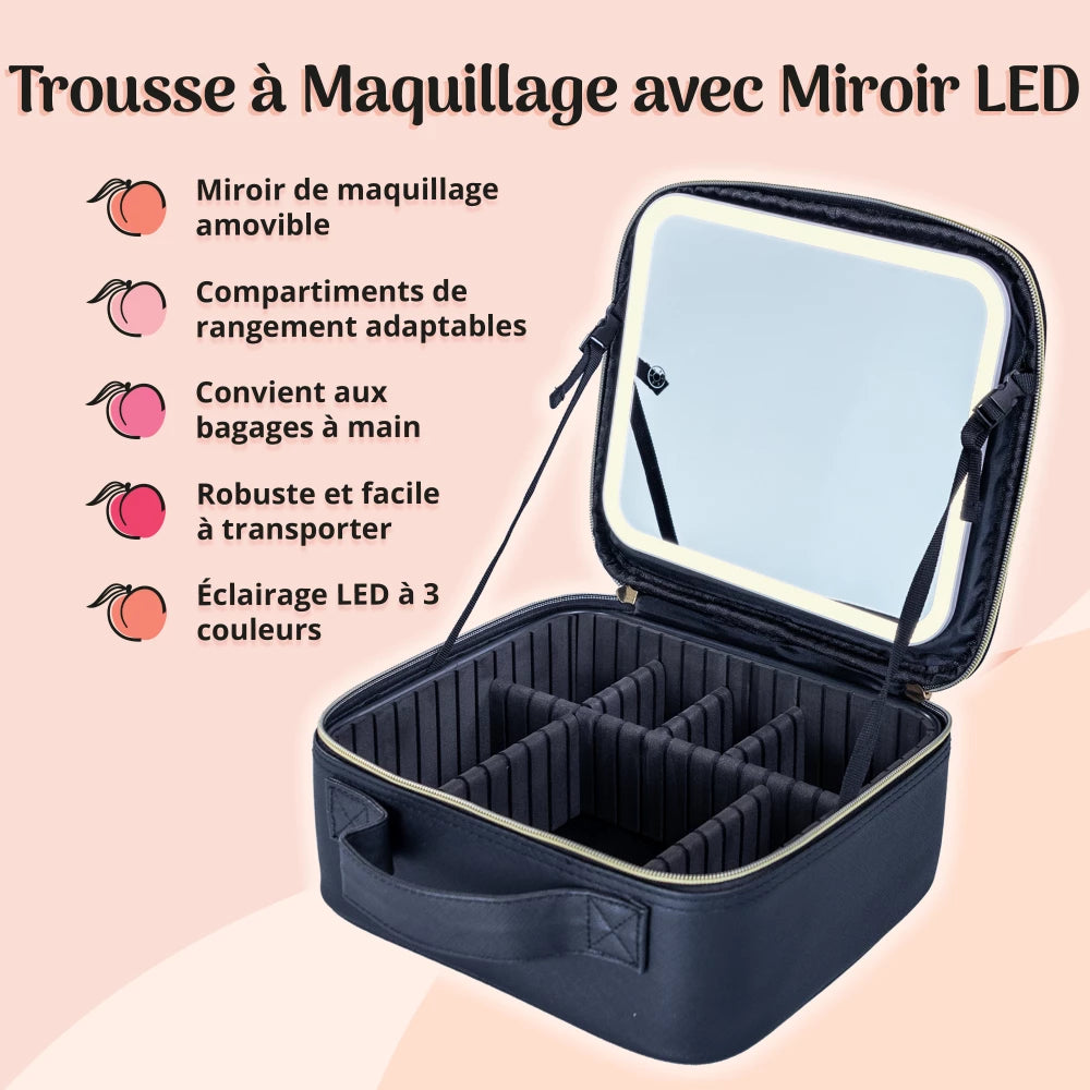 Coffret de Maquillage Professionnel avec Miroir Éclairé