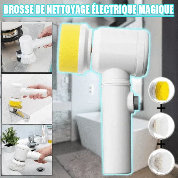 Brosse de nettoyage électrique 5 en 1 : nettoyage puissant et rechargeable