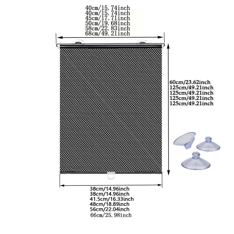 Pare-Soleil à Ventouse : Stores Enrouleurs et Rétractables pour une Protection Parfaite (68 x 125 cm)