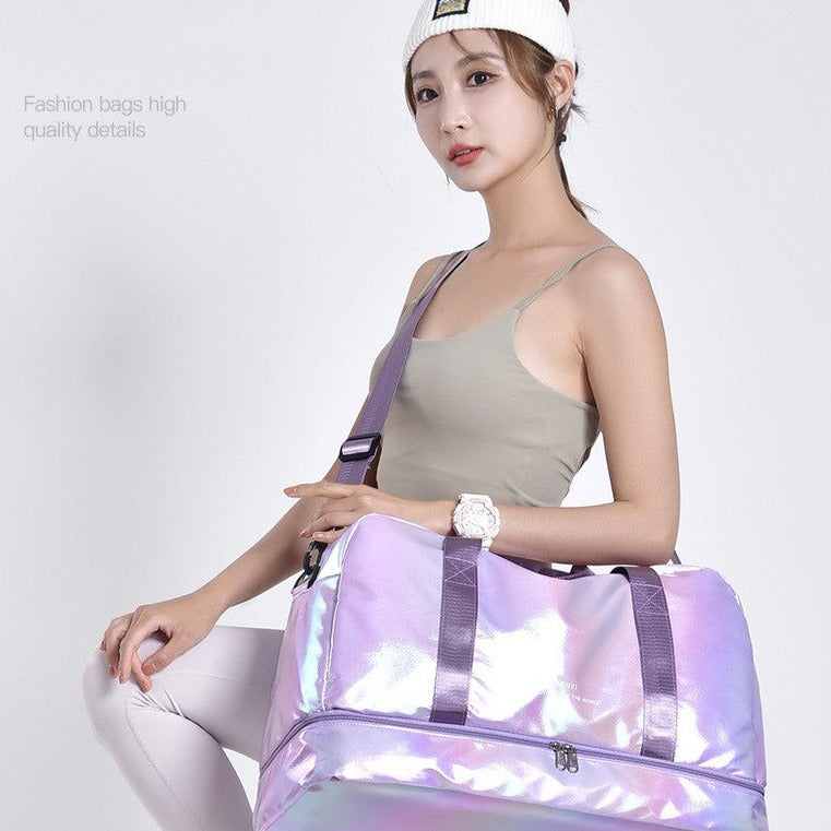 Sac de voyage en nylon étanche pour femme, sac à main de fitness, sac de rangement portable