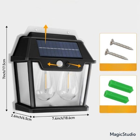 Lot de 2 lampes solaires d'extérieur avec détecteur de mouvement