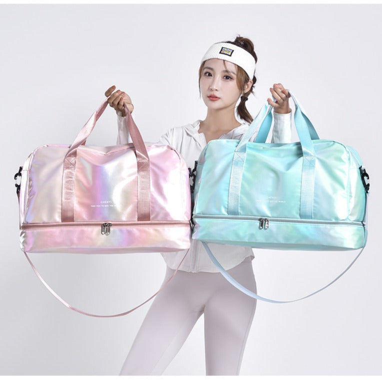 Sac de voyage en nylon étanche pour femme, sac à main de fitness, sac de rangement portable