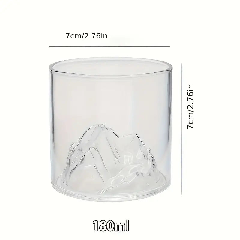 6 Tasses Japonaises en Verre 180ml Inspirées des Montagnes Enneigées et des Icebergs