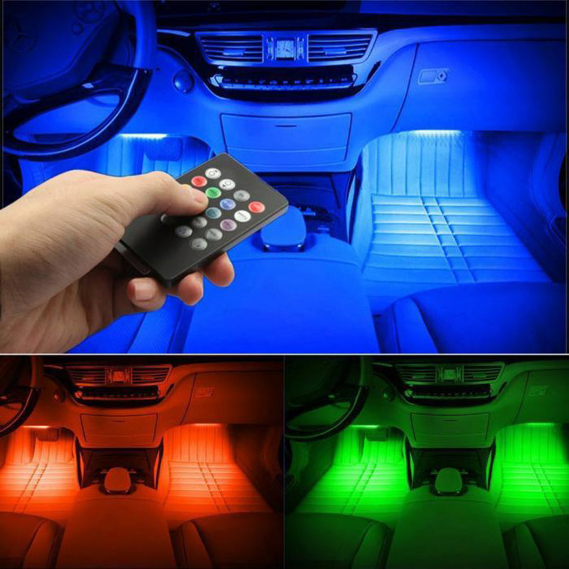 Lumière LED pour intérieur de voiture, télécommande sans fil