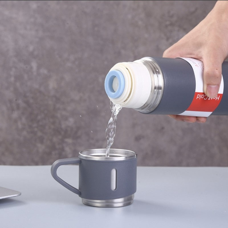 Thermos avec 3 Tasse en Acier Inoxydable